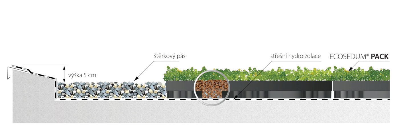 Vegetační zelená střecha - ECOSEDUM PACK