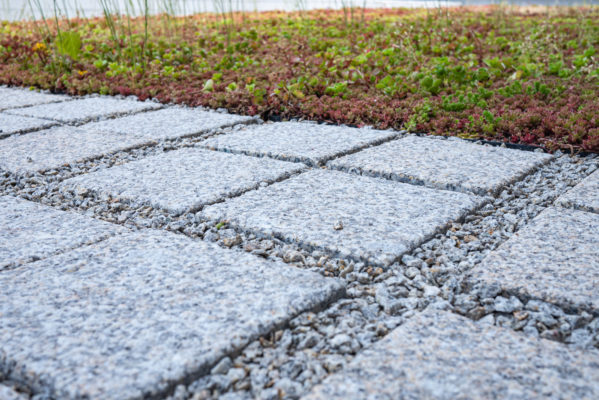 Zelená střecha ECOSEDUM PACK v kombinaci s ECORASTER BLOXX